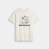 Coach X Peanuts Snoopy Signature Square T Shirt In Organic Cotton