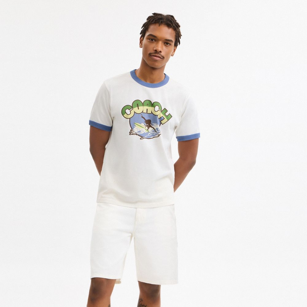 Surf Graphic T Shirt In Organic Cotton