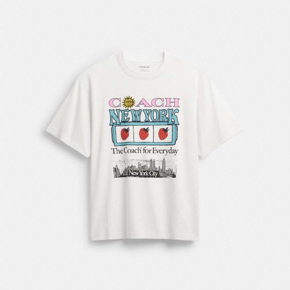 New York Collage Relaxed T Shirt In Organic Cotton