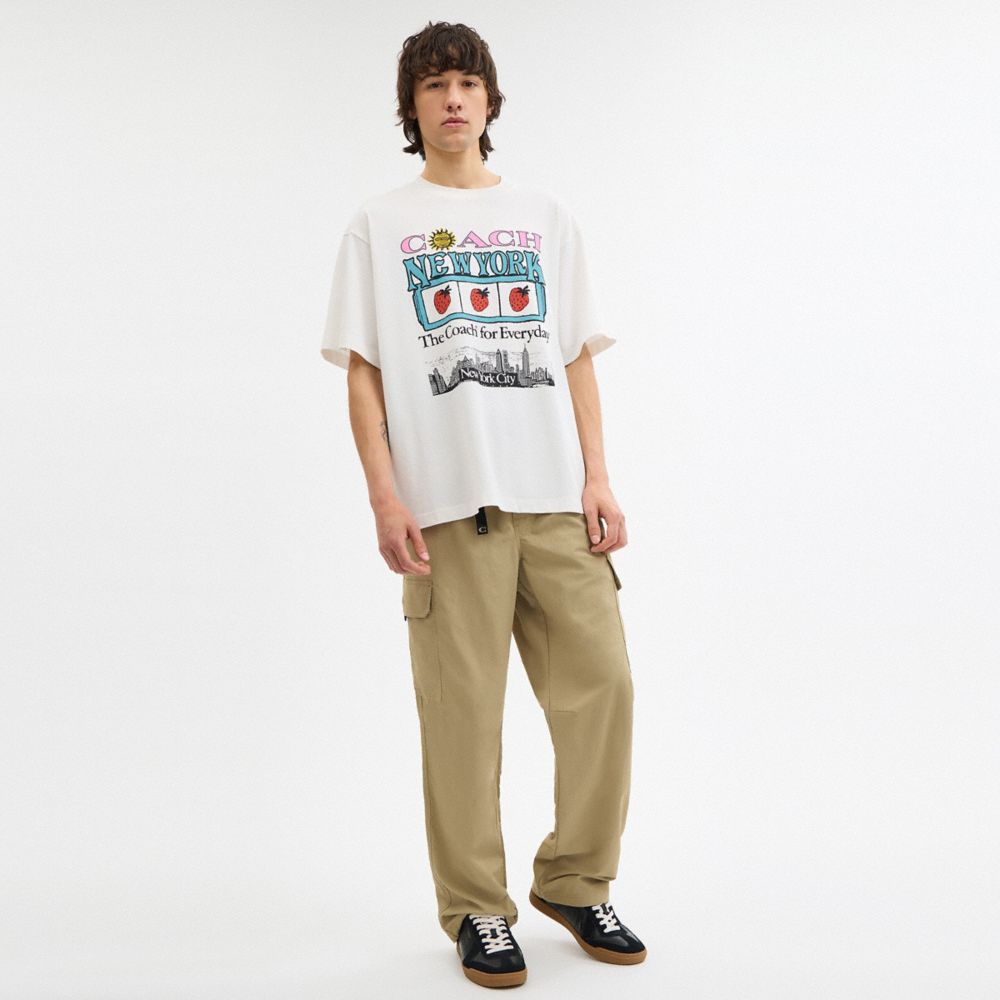 New York Collage Relaxed T Shirt In Organic Cotton