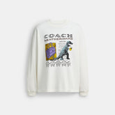 Leatherware Collage Relaxed Long Sleeve T Shirt In Organic Cotton