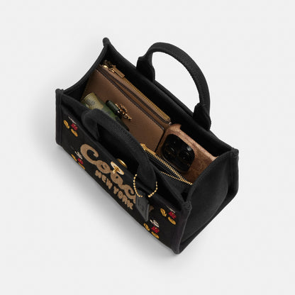 Disney X Coach Cargo Tote Bag 20 With Mickey Mouse In Regenerative Cotton Canvas