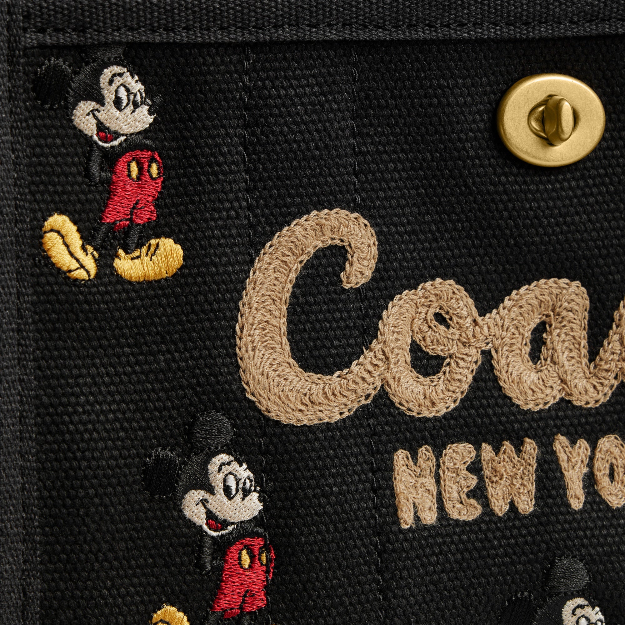 Disney X Coach Cargo Tote Bag 20 With Mickey Mouse In Regenerative Cotton Canvas