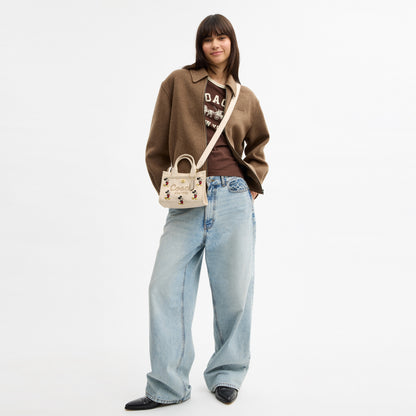 Disney X Coach Cargo Tote Bag 20 With Mickey Mouse In Regenerative Cotton Canvas