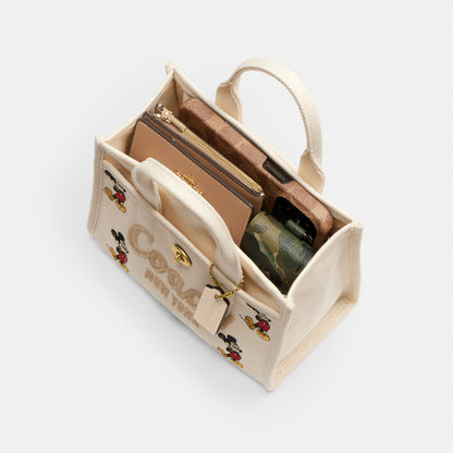 Disney X Coach Cargo Tote Bag 20 With Mickey Mouse In Regenerative Cotton Canvas