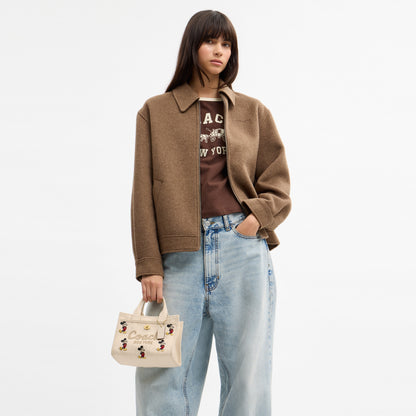 Disney X Coach Cargo Tote Bag 20 With Mickey Mouse In Regenerative Cotton Canvas