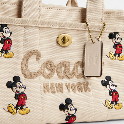 Disney X Coach Cargo Tote Bag 20 With Mickey Mouse In Regenerative Cotton Canvas