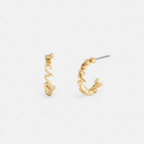 Coach Script Small Hoop Earrings