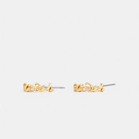 Coach Script Small Hoop Earrings