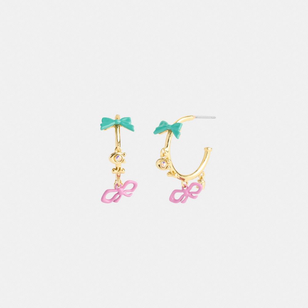 Mini Bow Charm Huggie Earrings