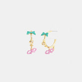 Mini Bow Charm Huggie Earrings