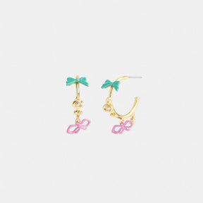 Mini Bow Charm Huggie Earrings