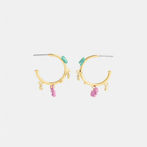 Mini Bow Charm Huggie Earrings