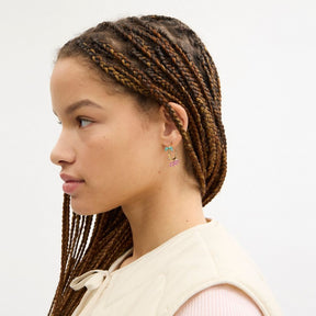 Mini Bow Charm Huggie Earrings