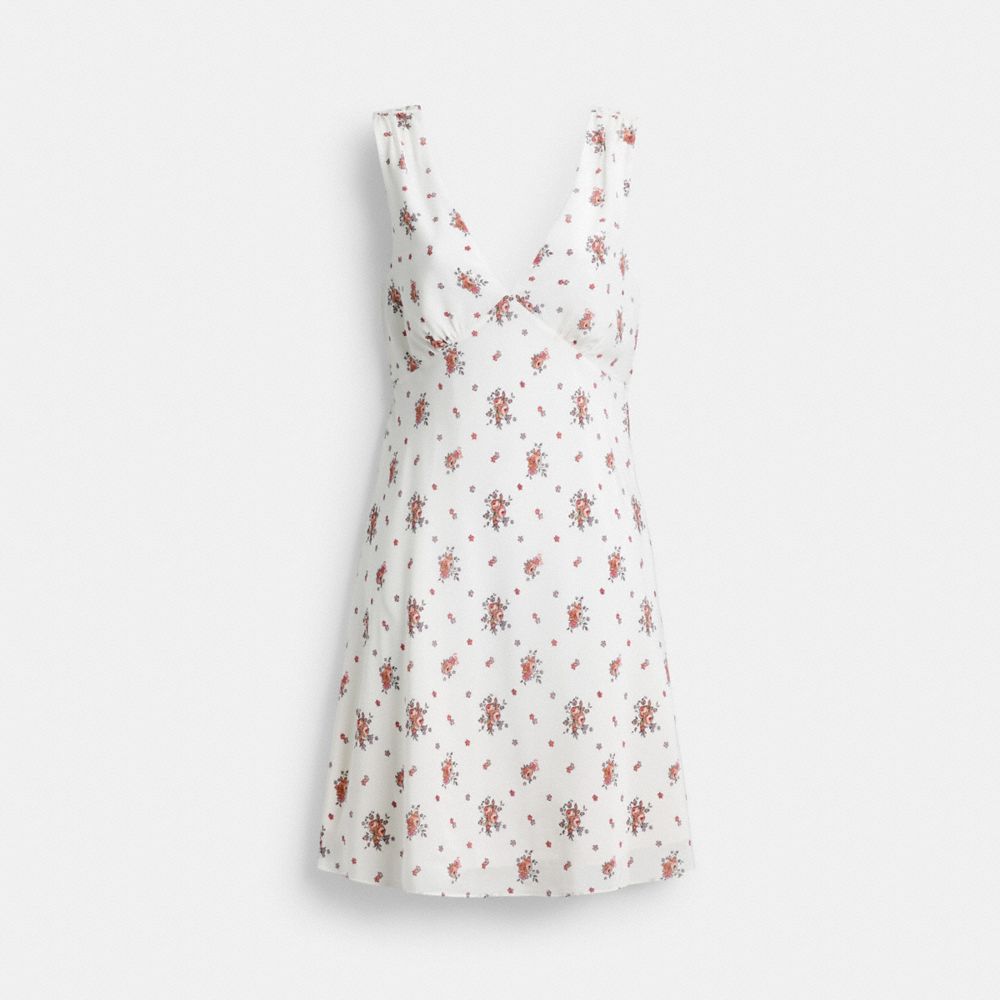 Spring Blossom Print Silk Dress