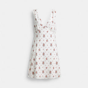 Spring Blossom Print Silk Dress