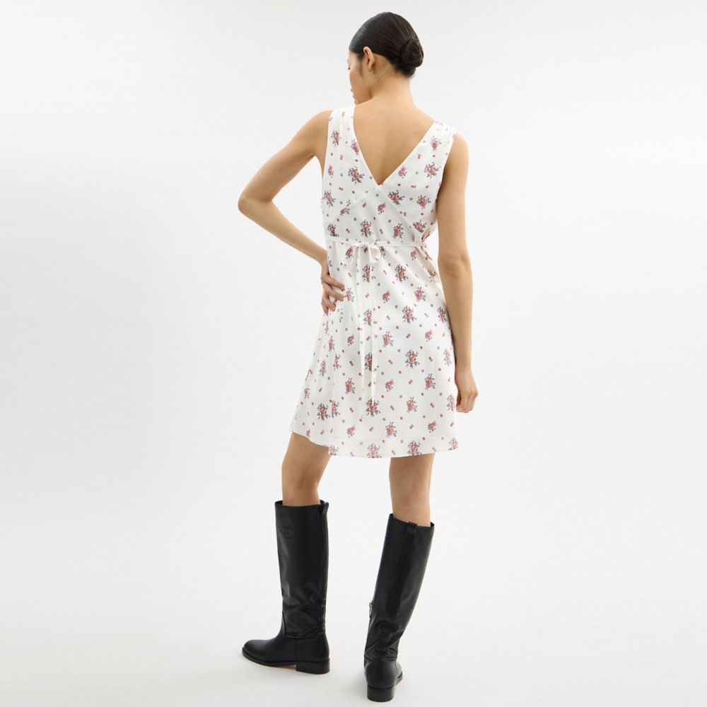 Spring Blossom Print Silk Dress