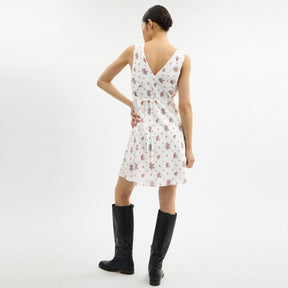 Spring Blossom Print Silk Dress