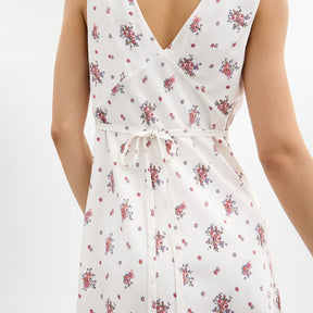 Spring Blossom Print Silk Dress