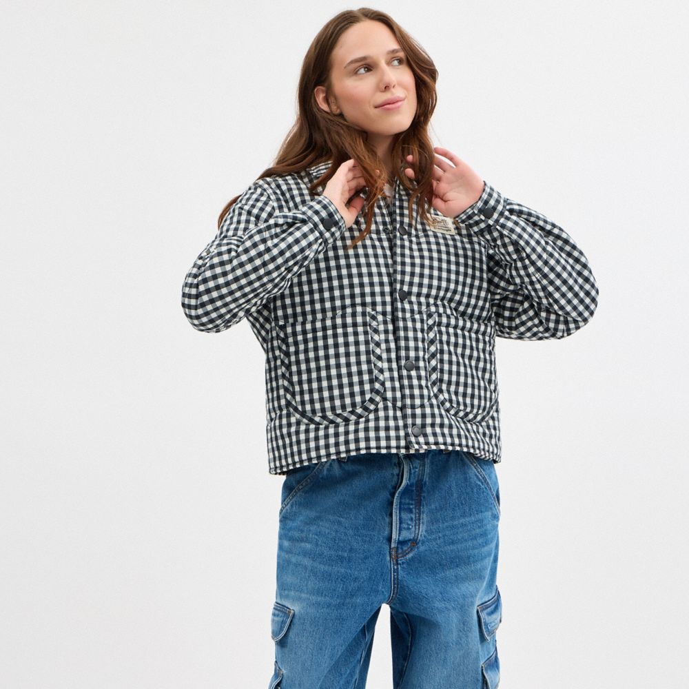 Coachtopia Loop Gingham Quilted Jacket