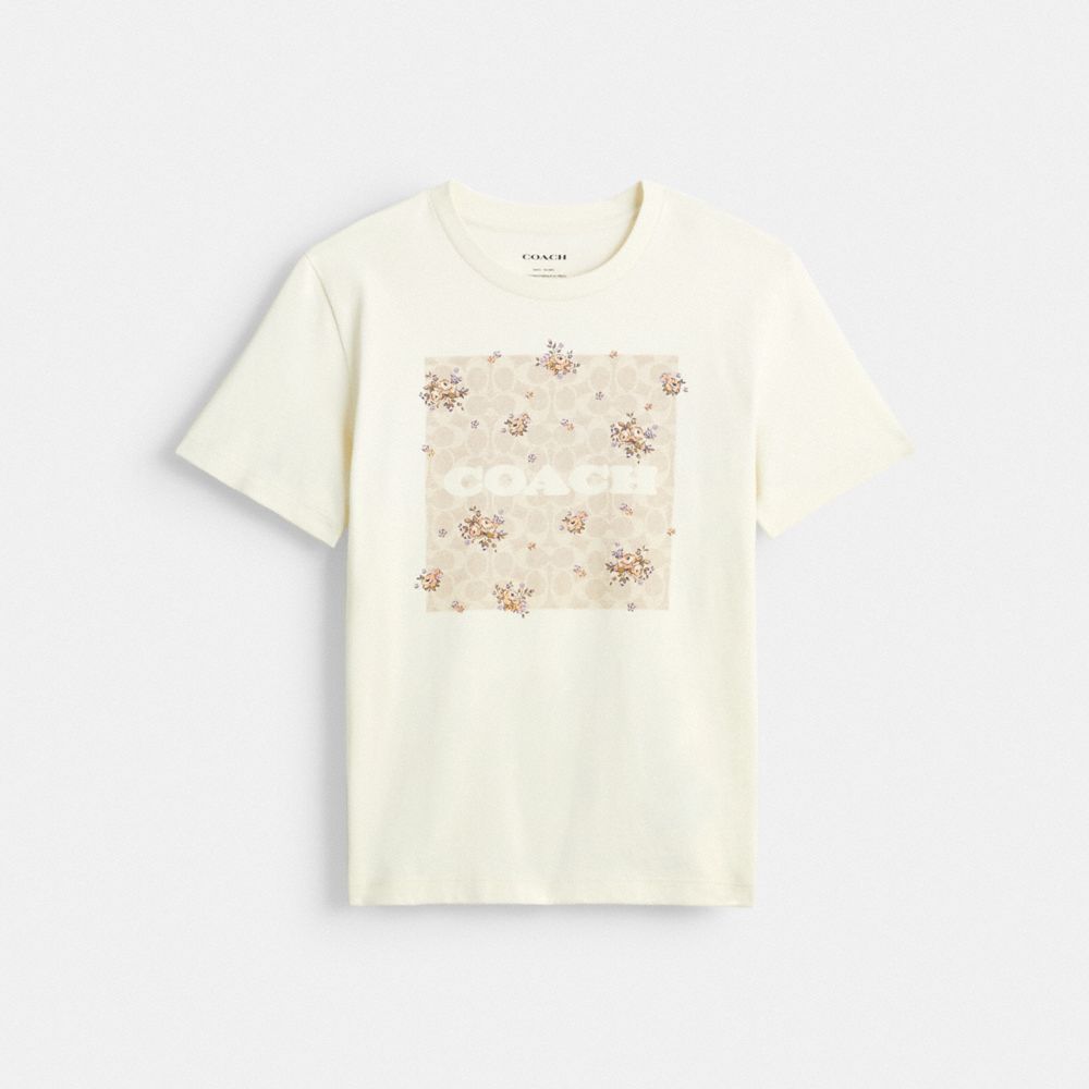 Spring Blossom Signature Square Classic T Shirt In Organic Cotton