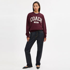 Sporty Signature Boyfriend Crewneck Sweatshirt