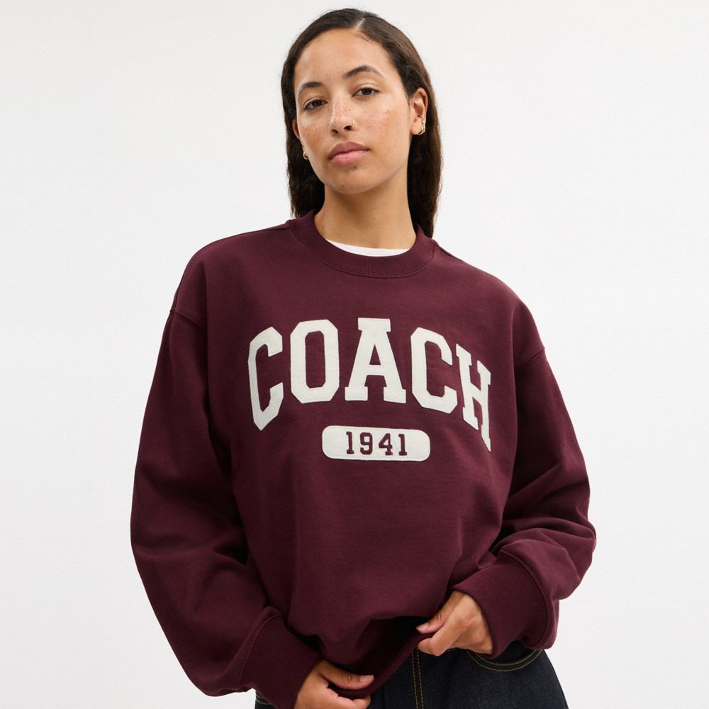 Sporty Signature Boyfriend Crewneck Sweatshirt