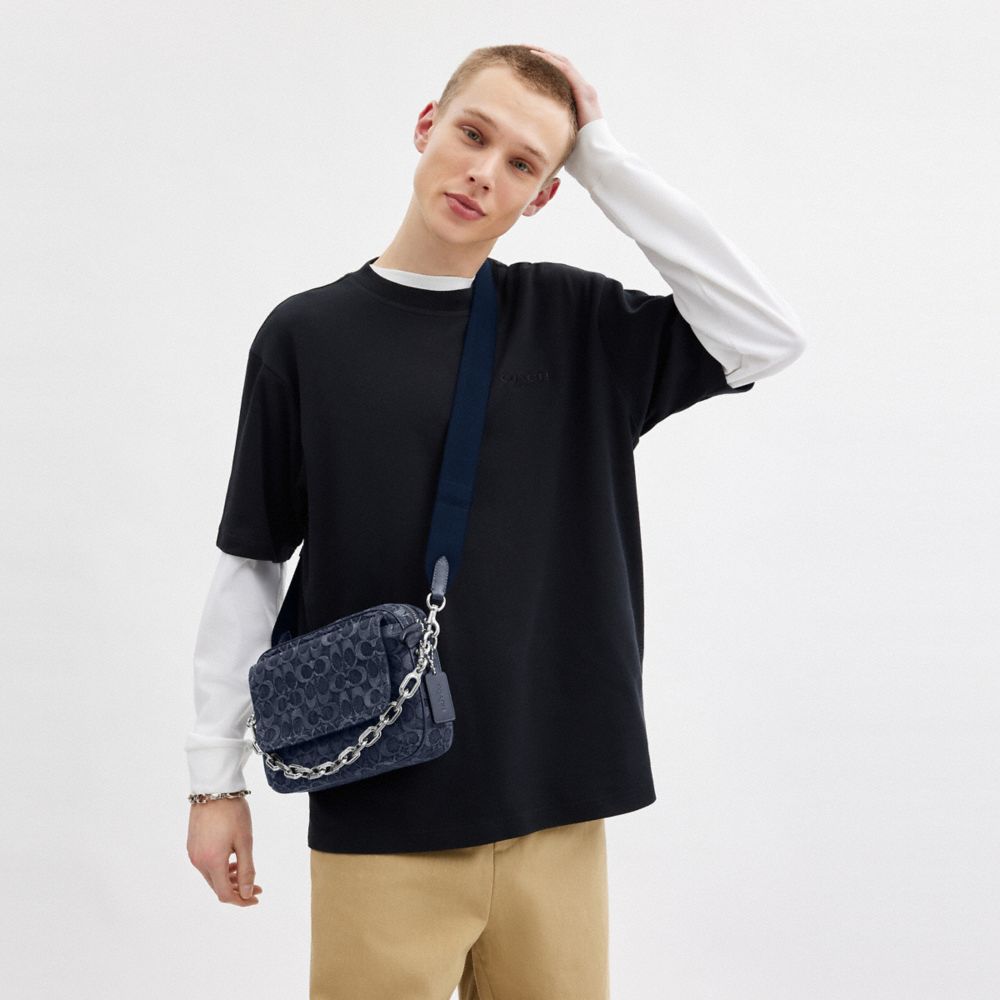 Charter Flap Crossbody Bag 24 In Signature Denim