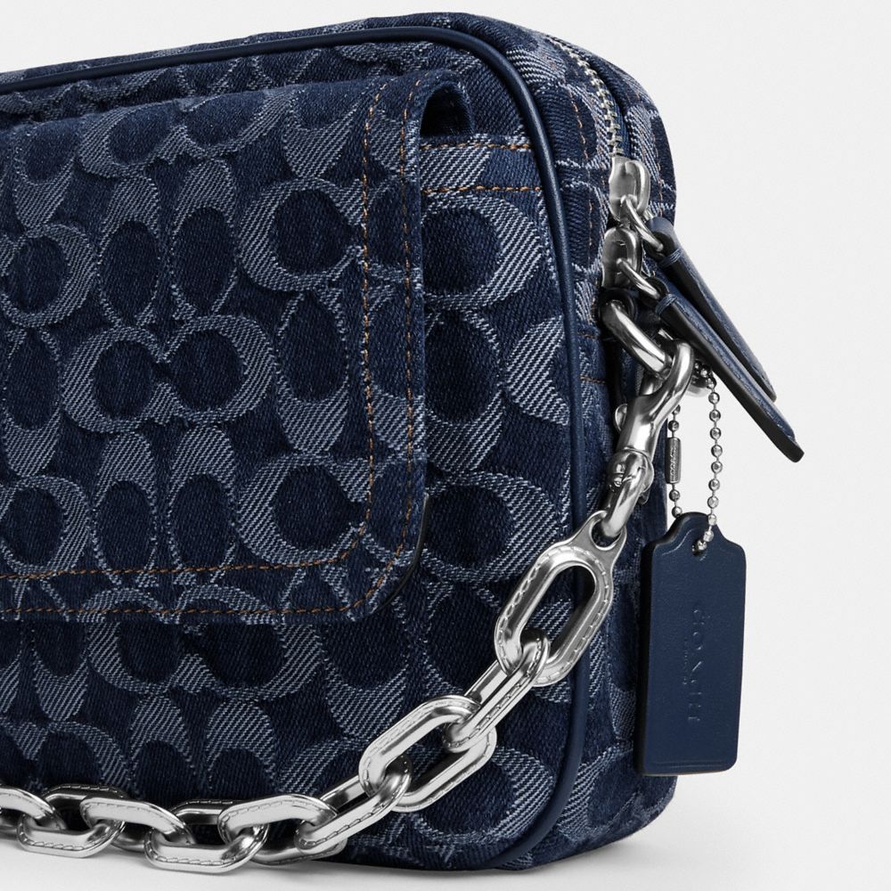 Charter Flap Crossbody Bag 24 In Signature Denim