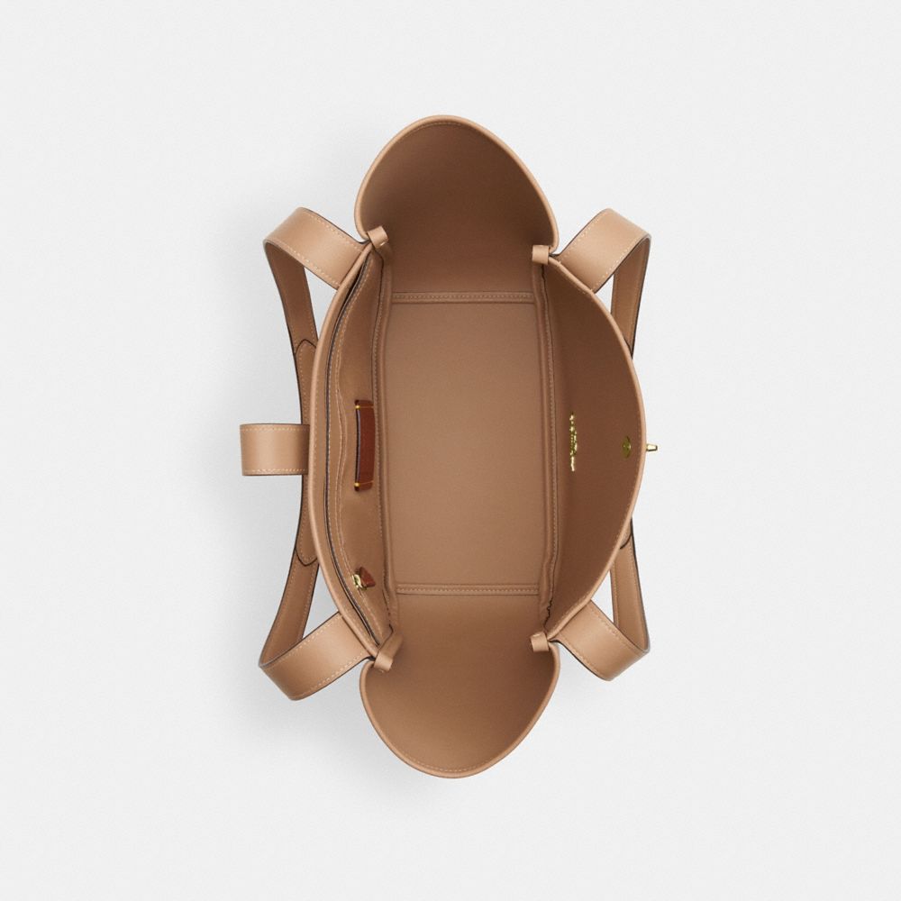 Hadley Turnlock Tote Bag With Signature Canvas