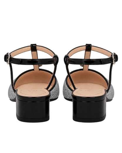 Calfskin Glitter Double G Slingback Flats