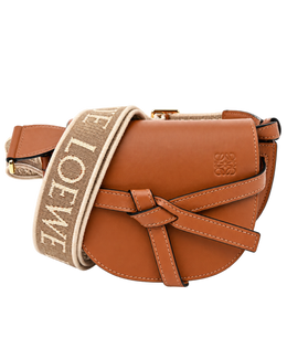 Calfskin Jacquard Mini Gate Dual Bag Tan