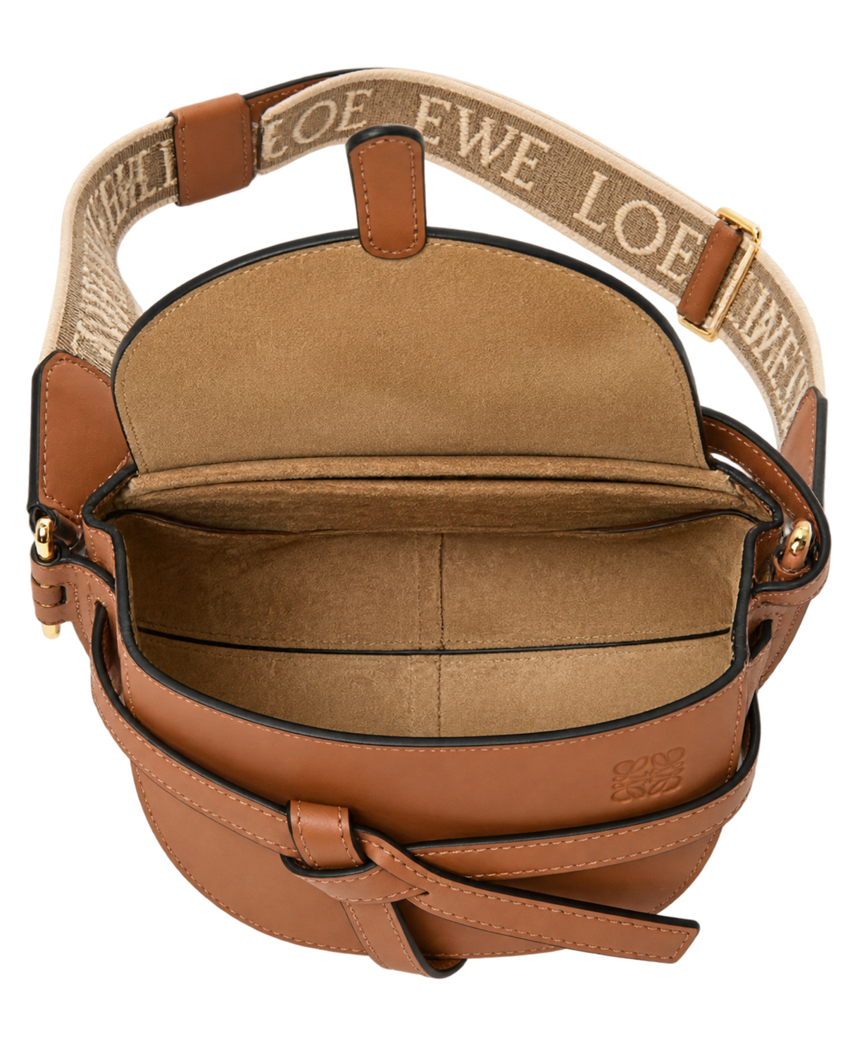 Calfskin Jacquard Mini Gate Dual Bag Tan