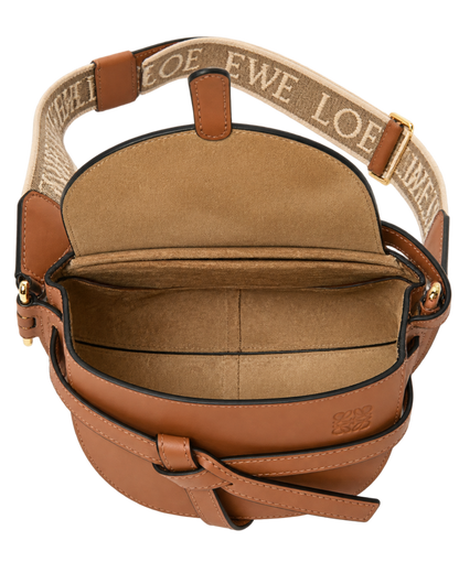 Calfskin Jacquard Mini Gate Dual Bag Tan
