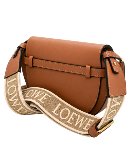 Calfskin Jacquard Mini Gate Dual Bag Tan