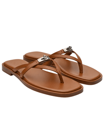 Calfskin Miss Sandals 36 Naturel
