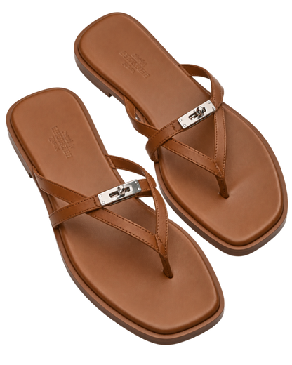 Calfskin Miss Sandals 36 Naturel