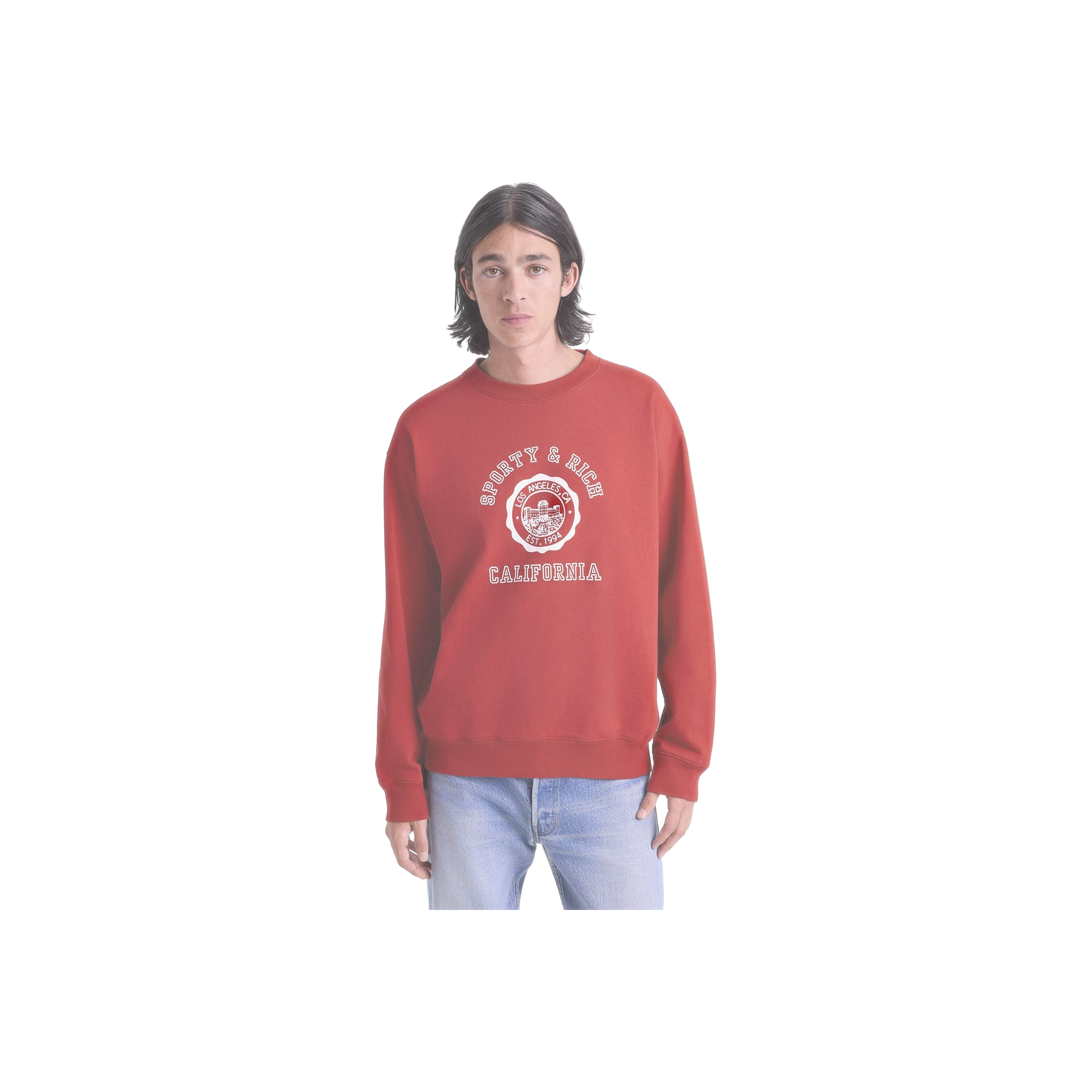 California Emblem Crewneck - Ruby/White