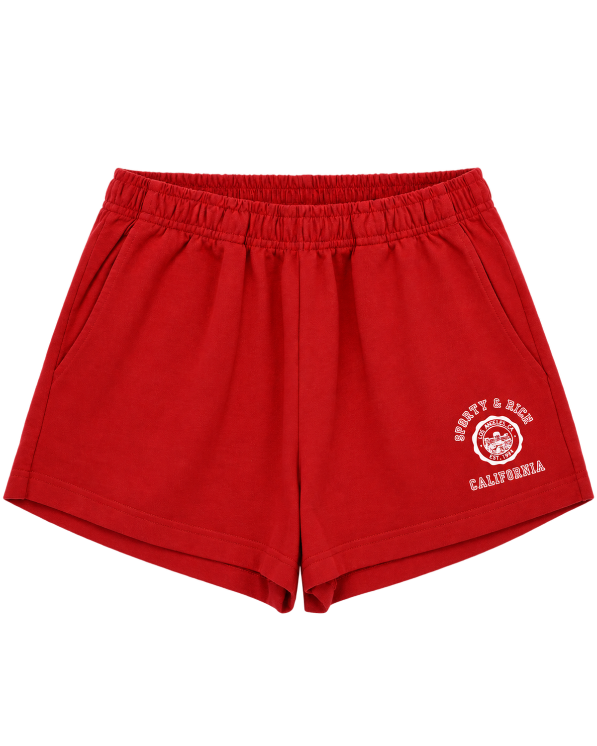 California Emblem Disco Short - Ruby/White