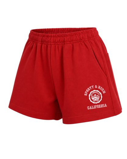 California Emblem Disco Short - Ruby/White