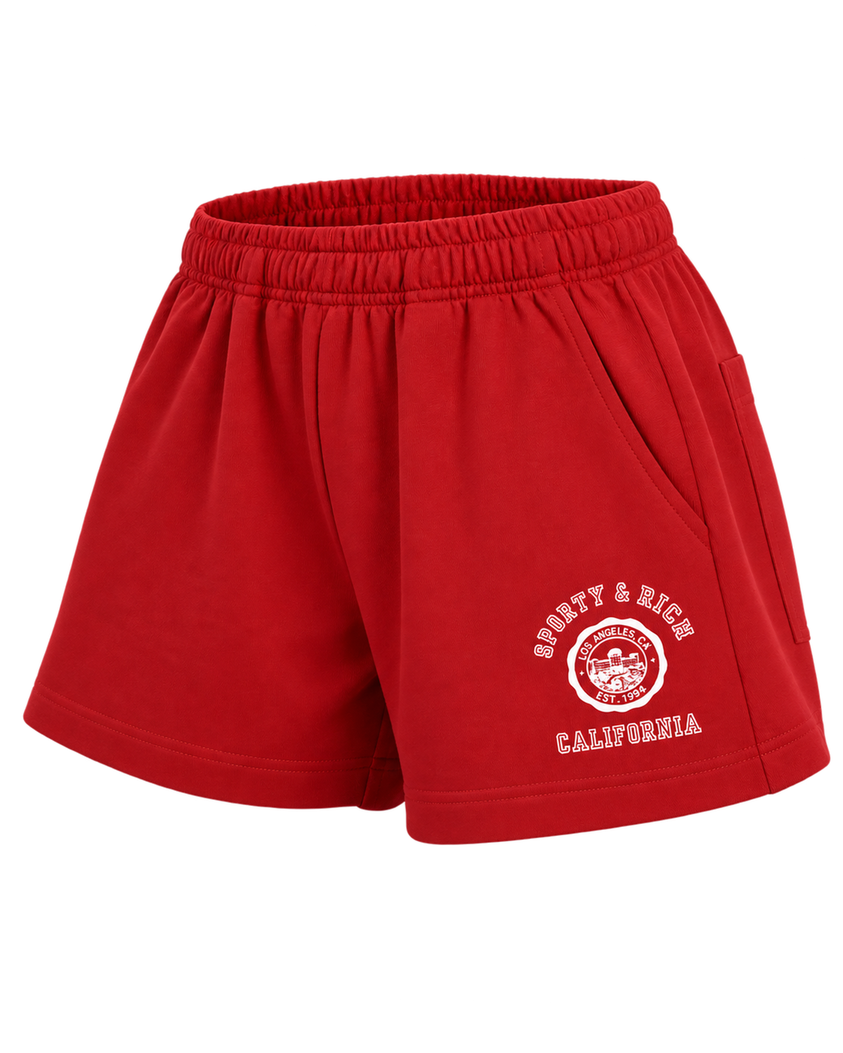 California Emblem Disco Short - Ruby/White