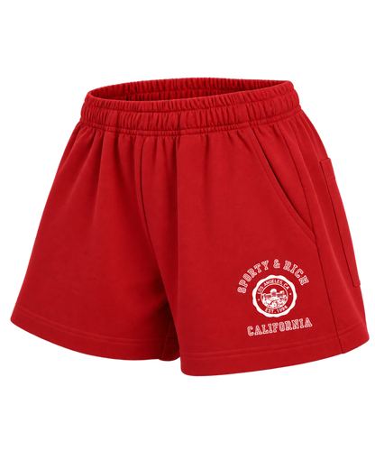 California Emblem Disco Short - Ruby/White