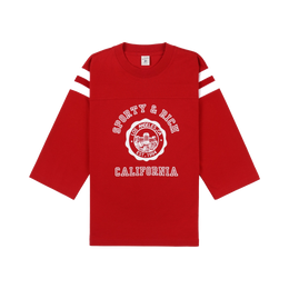 California Emblem Long Football Tee - Ruby/White