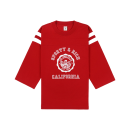 California Emblem Long Football Tee - Ruby/White