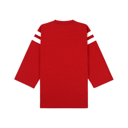 California Emblem Long Football Tee - Ruby/White