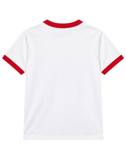 California Emblem Ringer Tee - White/Ruby