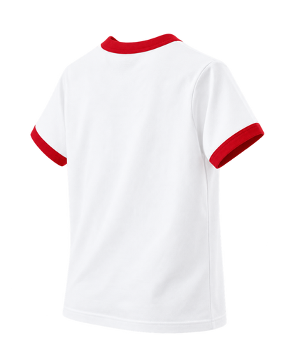 California Emblem Ringer Tee - White/Ruby