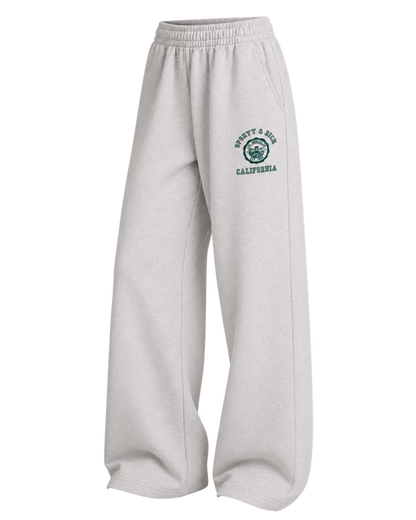 California Emblem Wide Sweatpant - Heather Gray/Forest