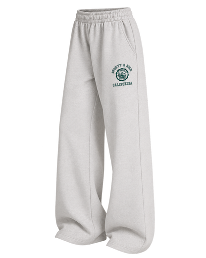 California Emblem Wide Sweatpant - Heather Gray/Forest