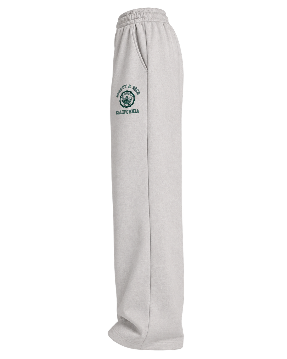 California Emblem Wide Sweatpant - Heather Gray/Forest